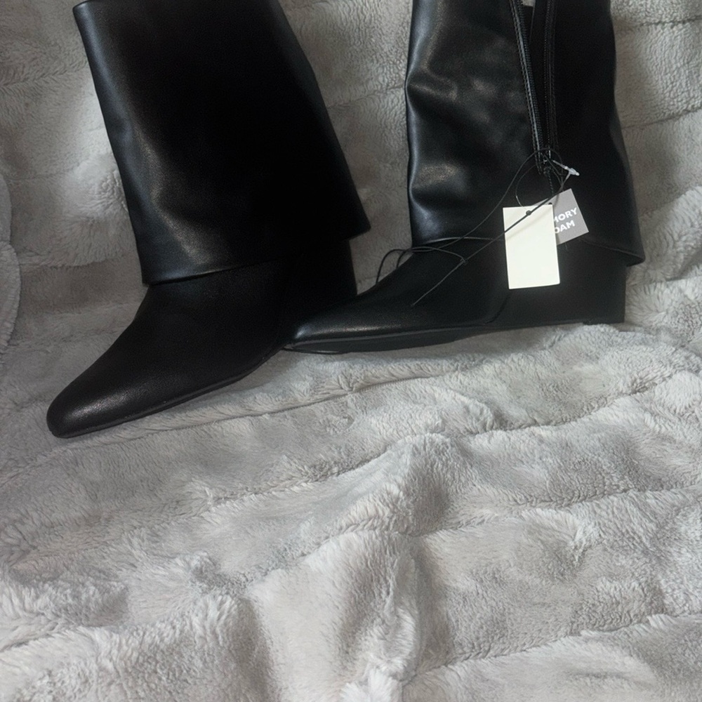 Black Heeled Ankle Boots with Medium Heel